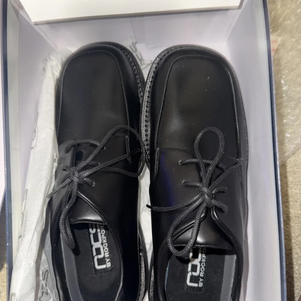 Rockport Nocs Men's Black Leather Dress Shoes Lightweight Comfort US 7.5